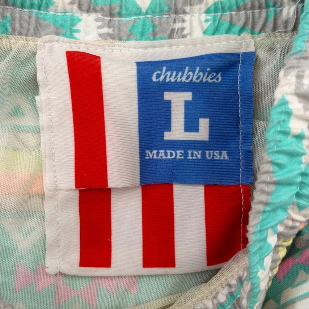 Chubbies Aztec Swim Trunks Mens Large Geometric Southwestern Shorts Pool Beach